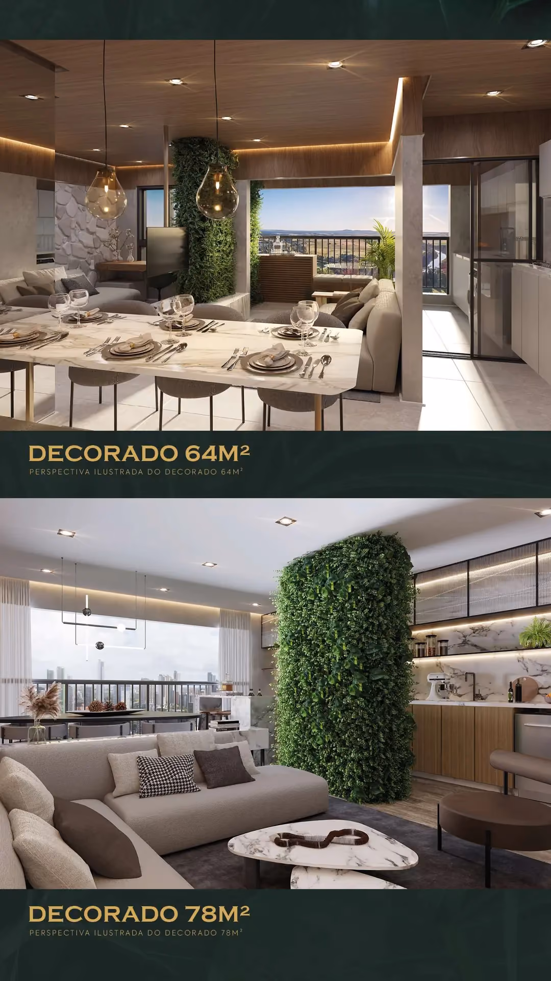 Book do On The Park: decorados de 64 m² e 78 m²